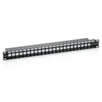 Equip 24-Port Keystone Cat.6 Unshielded Patch Panel, Black