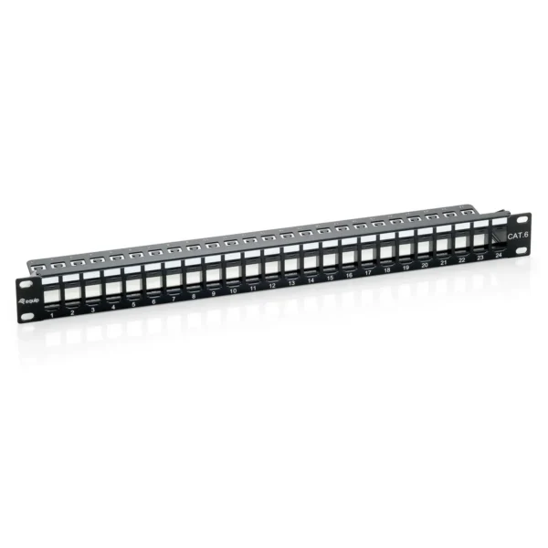 Equip 24-Port Keystone Cat.6 Unshielded Patch Panel, Black