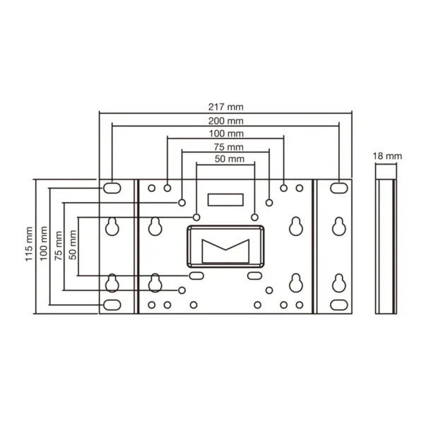 Multibrackets M VESA Wallmount II Silver 50×50 75×75 100×100 200×100