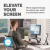 Fellowes Computer Monitor Stand with 3 Height Adjustments – Smart Suites Monitor Riser – Ergonomic Adjustable Monitor Stand for Computers – Max Weight 10KG/Max Size 21″ – Black