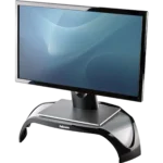 Fellowes Computer Monitor Stand with 3 Height Adjustments – Smart Suites Monitor Riser – Ergonomic Adjustable Monitor Stand for Computers – Max Weight 10KG/Max Size 21″ – Black