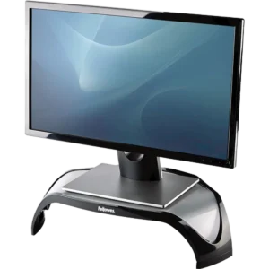 Fellowes Computer Monitor Stand with 3 Height Adjustments – Smart Suites Monitor Riser – Ergonomic Adjustable Monitor Stand for Computers – Max Weight 10KG/Max Size 21″ – Black