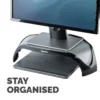 Fellowes Computer Monitor Stand with 3 Height Adjustments – Smart Suites Monitor Riser – Ergonomic Adjustable Monitor Stand for Computers – Max Weight 10KG/Max Size 21″ – Black