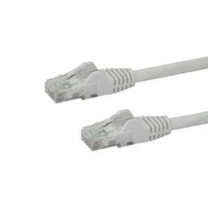 StarTech.com 25ft CAT6 Ethernet Cable – White CAT 6 Gigabit Ethernet Wire -650MHz 100W PoE RJ45 UTP Network/Patch Cord Snagless w/Strain Relief Fluke Tested/Wiring is UL Certified/TIA