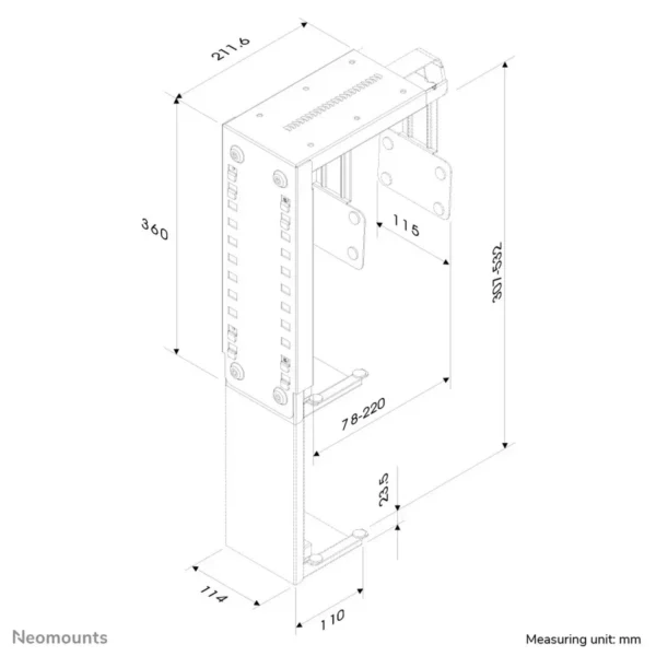 Neomounts CPU-D100SILVER CPU holder – max 30 kg – universal