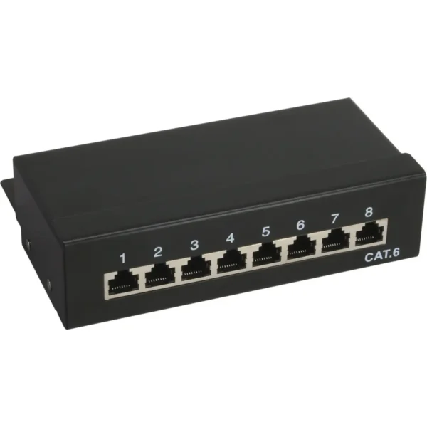 InLine Patch Panel Cat.6 8 Port desktop black RAL9005