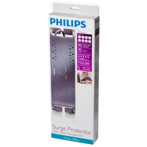 Philips SPP4107B/17 surge protector Black 10 AC outlet(s) 1.22 m