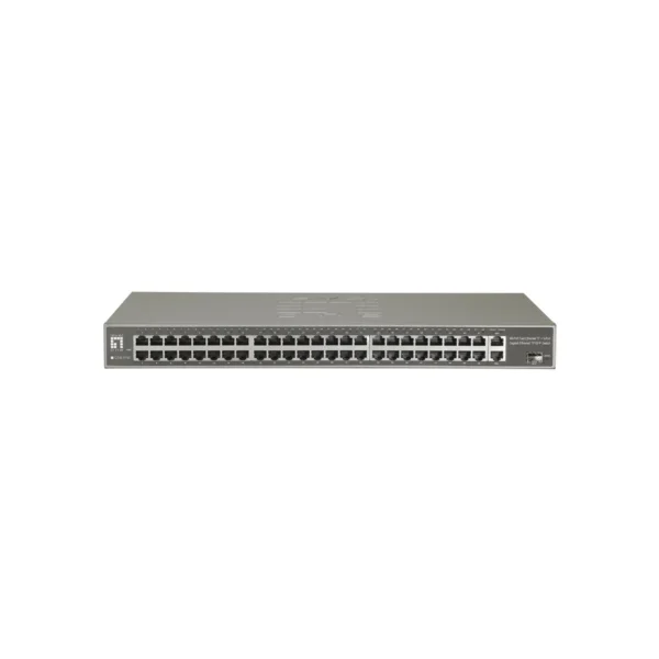 LevelOne 51-Port Fast Ethernet Switch, 2 x Gigabit RJ45, 1 x Gigabit SFP