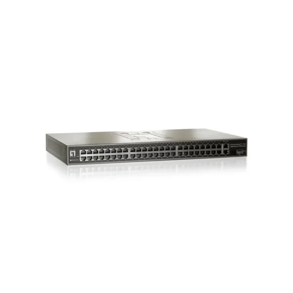 LevelOne 51-Port Fast Ethernet Switch, 2 x Gigabit RJ45, 1 x Gigabit SFP