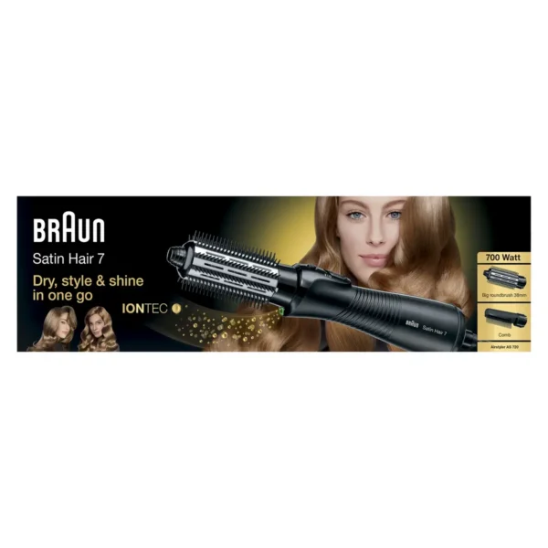 Braun Satin Hair 7 AS 720 Hot air brush Steam Black, Silver 700 W 2 m
