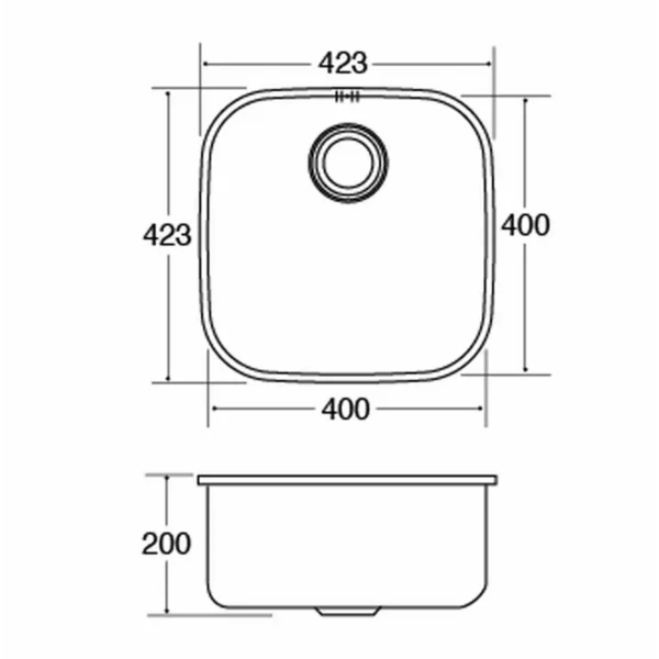 CDA KCC23SS kitchen sink Top-mounted sink Square Stainless steel