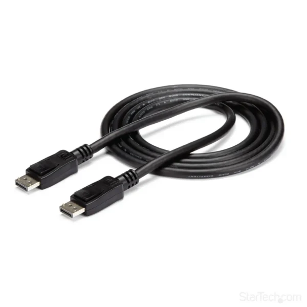 StarTech.com 6ft (2m) DisplayPort 1.2 Cable – 4K x 2K Ultra HD VESA Certified DisplayPort Cable – DP to DP Cable for Monitor – DP Video/Display Cord – Latching DP Connectors