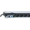 Intellinet Vertical Rackmount 12-Output Power Distribution Unit (PDU), EU CEE 7/3 Outlets, With Single Air Switch, No Surge Protection, Built-in 1.6m Power Cord with EU CEE 7/4 Plug