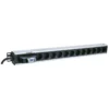 Intellinet Vertical Rackmount 12-Output Power Distribution Unit (PDU), EU CEE 7/3 Outlets, With Single Air Switch, No Surge Protection, Built-in 1.6m Power Cord with EU CEE 7/4 Plug
