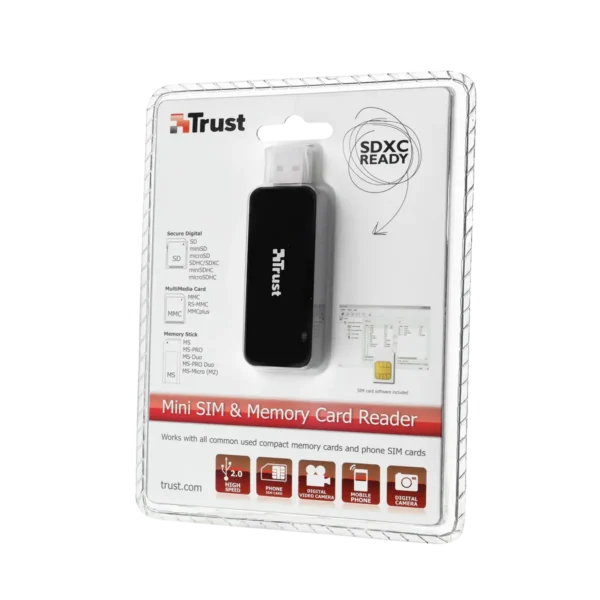 Trust 39-in-1 Mini SIM & Memory CR-1370p card reader Black