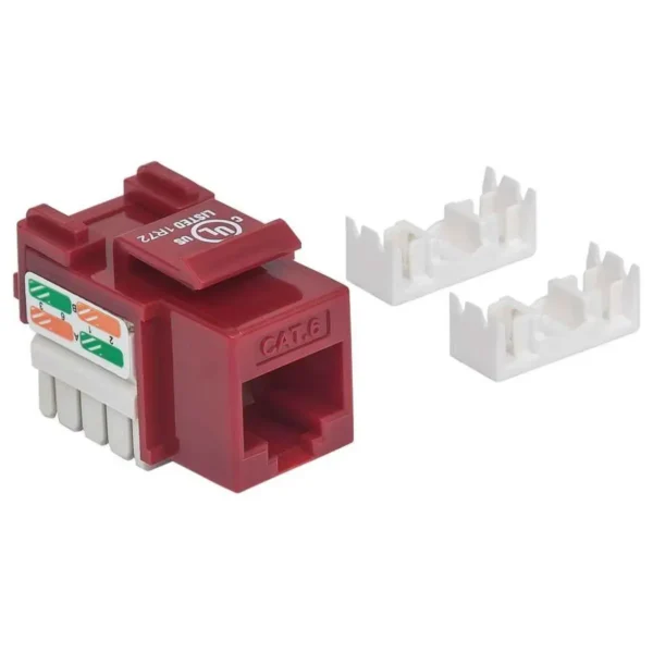Intellinet Keystone Jack, Cat6, UTP, Punch-down, Red