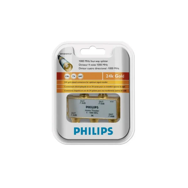 Philips SWV3040W 4-Way F-Type Splitter
