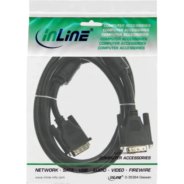 InLine DVI-D Cable 18+1 male / male Single Link 2 ferrite chokes 2m