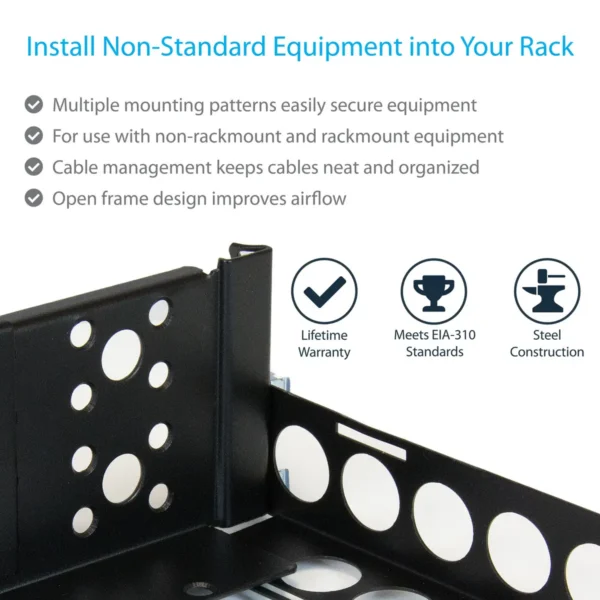 StarTech.com 2U Fixed 19″ Adjustable Depth Universal Server Rack Rails