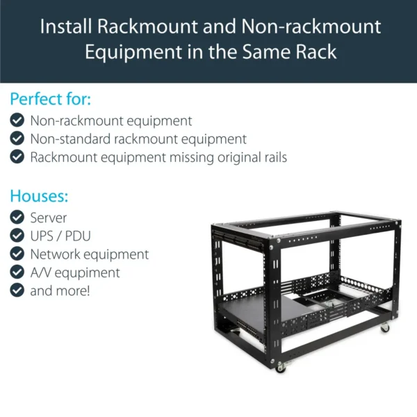 StarTech.com 2U Fixed 19″ Adjustable Depth Universal Server Rack Rails