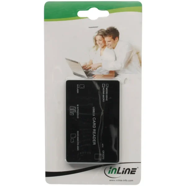 InLine Card Reader USB 2.0 all Cards in one device pocket version black