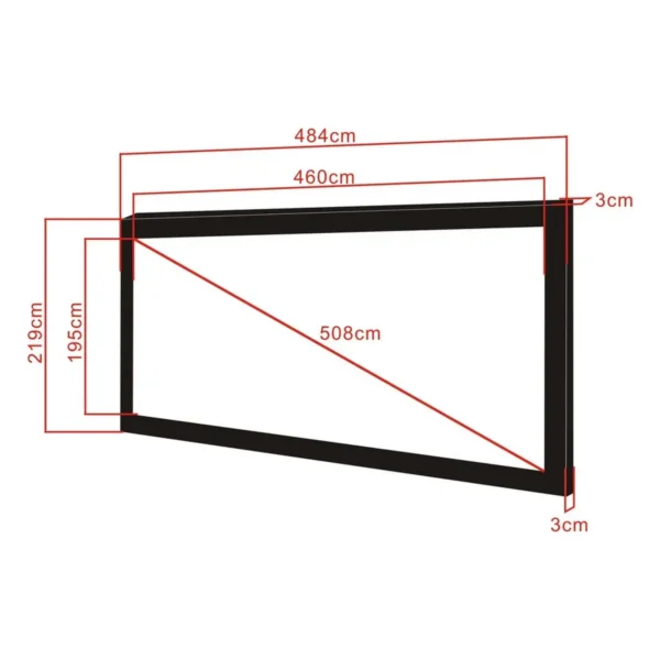 Multibrackets M 2.35:1 Framed Projection Screen 460×195, 200″