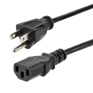 StarTech.com 1ft (30cm) Computer Power Cord, NEMA 5-15P to C13, 10A 125V, 18AWG, Black Replacement AC Power Cord, Printer Power Cord, PC Power Supply Cable, Monitor Power Cable – UL Listed
