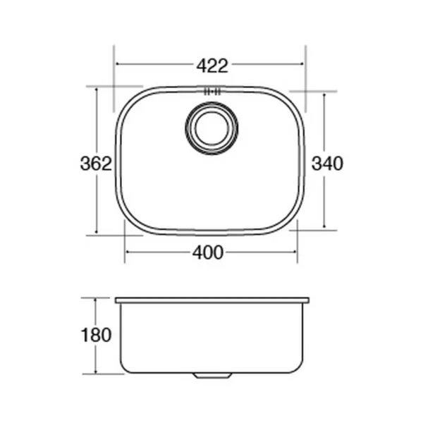 CDA KCC22SS kitchen sink Top-mounted sink Rectangular Stainless steel