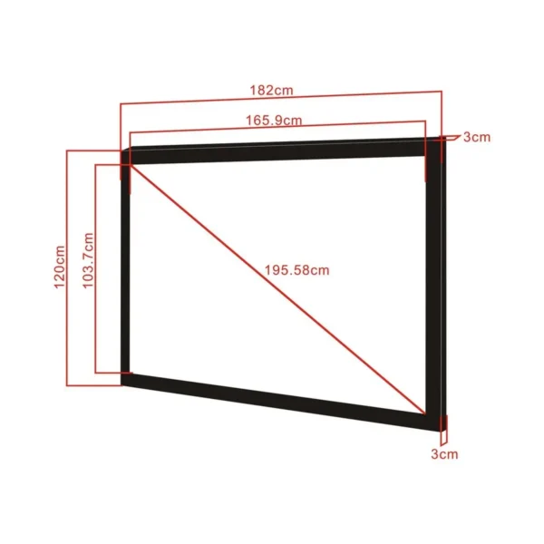 Multibrackets M 16:10 Framed Projection Screen 165,9×103,7, 77″