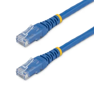 StarTech.com 100ft CAT6 Ethernet Cable – Blue CAT 6 Gigabit Ethernet Wire -650MHz 100W PoE RJ45 UTP Molded Network/Patch Cord w/Strain Relief/Fluke Tested/Wiring is UL Certified/TIA