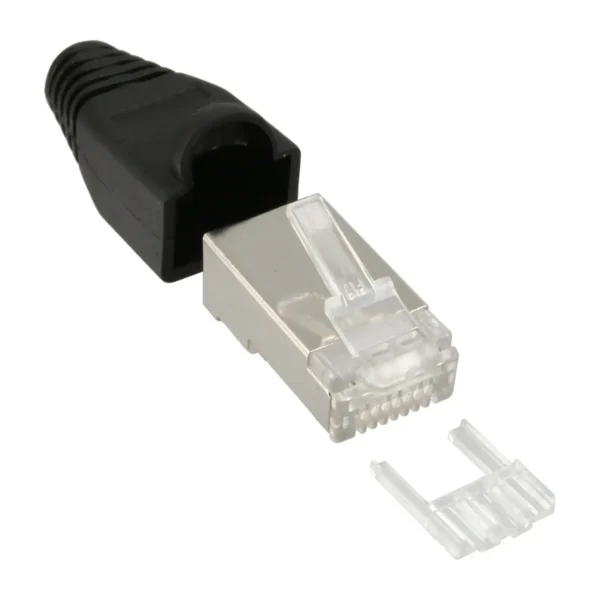 InLine Crimp Connector RJ45 8P8C shielded w. threader+bend protection 100 pcs.