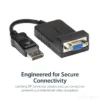 StarTech.com DisplayPort to VGA Adapter – Active DP to VGA Converter – 1080p Video – Durable – DP/DP++ Source to VGA Monitor Cable Adapter Dongle – DP 1.2 to VGA – Latching DP Connector