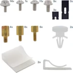 InLine Screw Set with Jumpers, Adhesive Clips, Spacers, Cable Clips, 63 pcs.