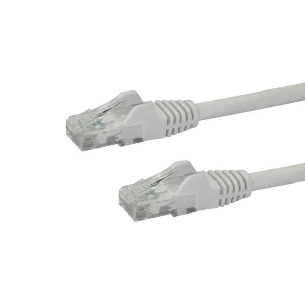 StarTech.com 7ft CAT6 Ethernet Cable – White CAT 6 Gigabit Ethernet Wire -650MHz 100W PoE RJ45 UTP Network/Patch Cord Snagless w/Strain Relief Fluke Tested/Wiring is UL Certified/TIA