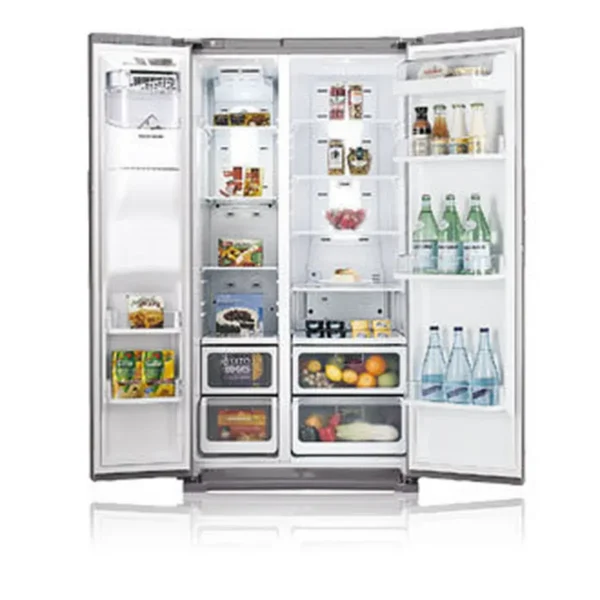 Samsung RSH7UNPN side-by-side refrigerator Freestanding Platinum, Stainless steel