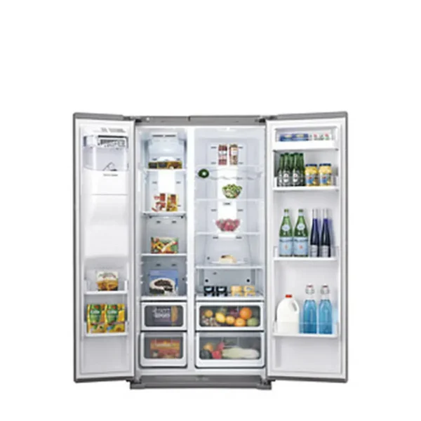 Samsung RSH7UNPN side-by-side refrigerator Freestanding Platinum, Stainless steel