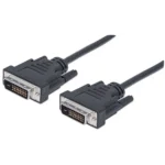 Manhattan Digital DVI-D Dual Link Video Cable, 3m, Male to Male, Fully Shielded, Compatible with DVD-D, Black, Lifetime Warranty