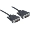 Manhattan Digital DVI-D Dual Link Video Cable, 3m, Male to Male, Fully Shielded, Compatible with DVD-D, Black, Lifetime Warranty