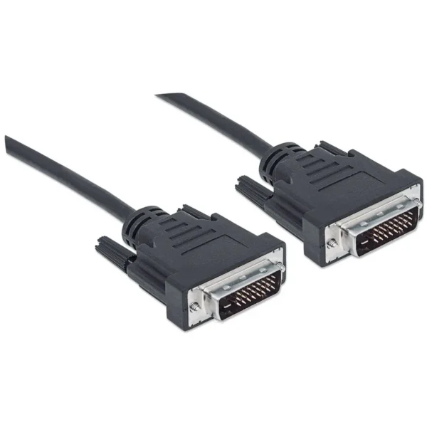 Manhattan Digital DVI-D Dual Link Video Cable, 3m, Male to Male, Fully Shielded, Compatible with DVD-D, Black, Lifetime Warranty