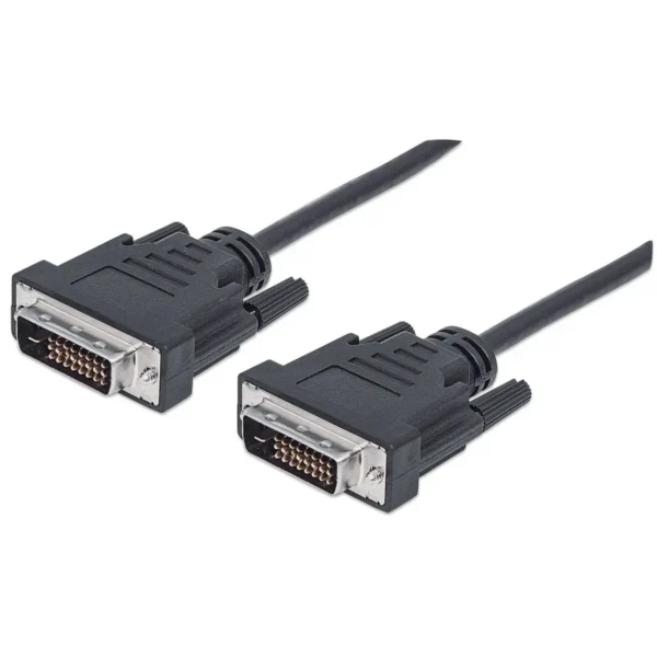 Manhattan Digital DVI-D Dual Link Video Cable, 3m, Male to Male, Fully Shielded, Compatible with DVD-D, Black, Lifetime Warranty