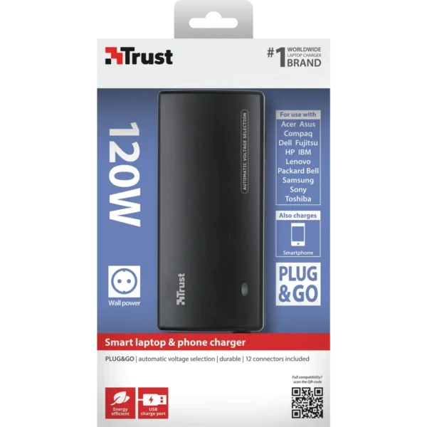 Trust 125W Notebook Power Adapter power adapter/inverter Black