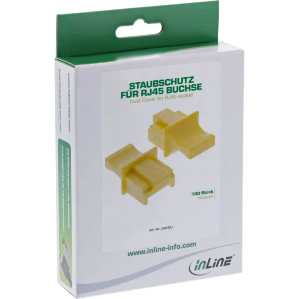 InLine Dust Cover for RJ45 female, yellow, 100 pcs.