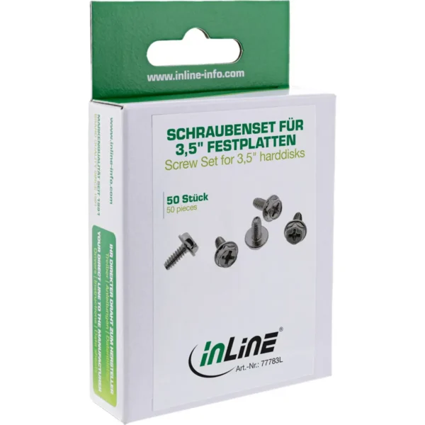 InLine Screw Set for 3.5″ harddisks long version 8mm 50 pcs.