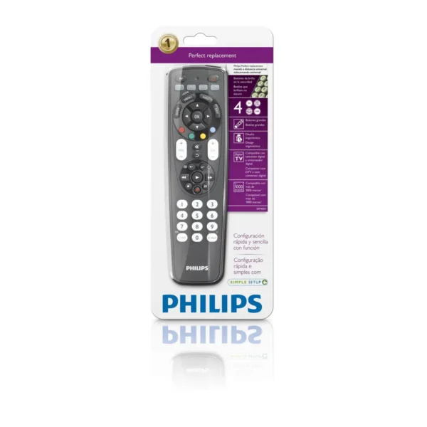 Philips Perfect replacement SRP4004/27 remote control IR Wireless DVD/Blu-ray, DVDR-HDD, SAT, TV, VCR Press buttons