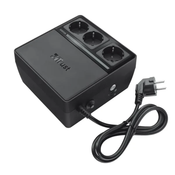 Trust 600VA UPS with standard power outlets uninterruptible power supply (UPS) 0.6 kVA 300 W 3 AC outlet(s)