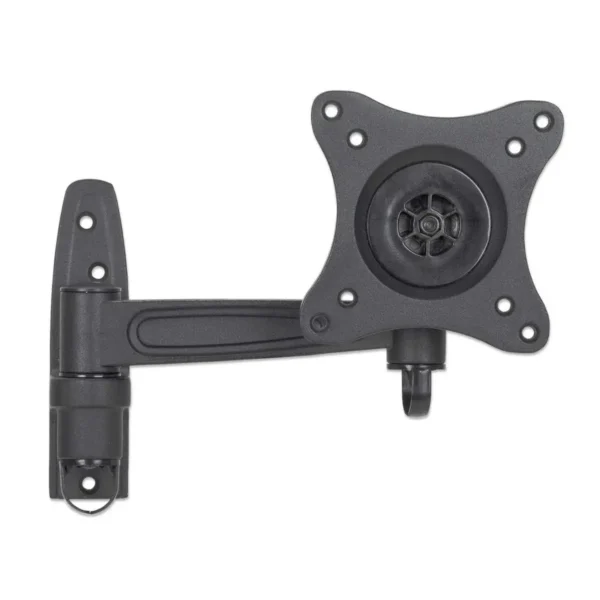 Manhattan Wall Mount for TV & Monitors (Tilt and Swivel 2 pivots), For screens 13″ to 27″, VESA compatability: 75x75mm and 100x100mm – check the dimensions of the four mounting holes on back of screen to ensure it fits, Max 15kg, Black, Bracket