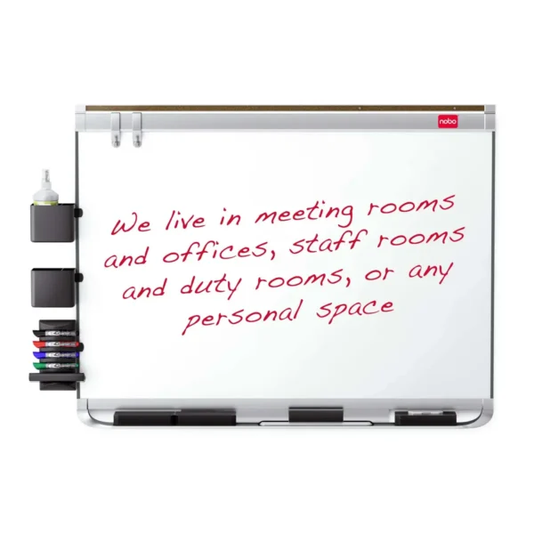 Nobo Prestige Enamel Magnetic Whiteboard 1200x900mm with Connex Trim