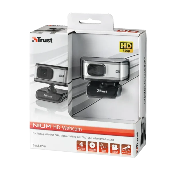 Trust Nium HD 720p webcam 1280 x 720 pixels USB 2.0 Black, Grey