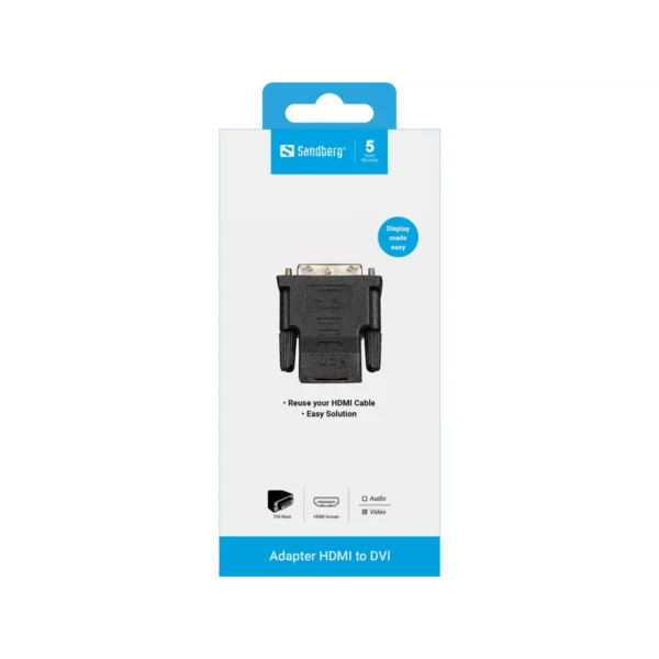 Sandberg Adapter DVI-M – HDMI-F