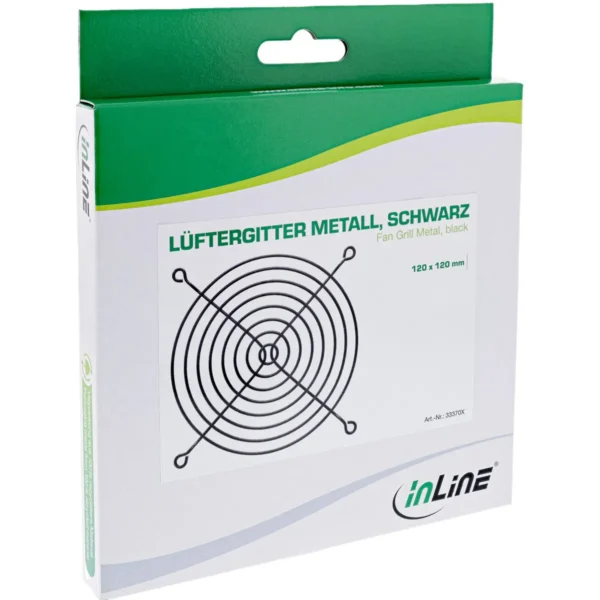 InLine Fan Grill Metal, black, 120x120mm